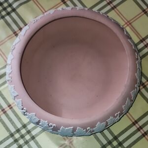 1926 Ecanada Dusty Rose Pink White Floral Art Pottery Bowl